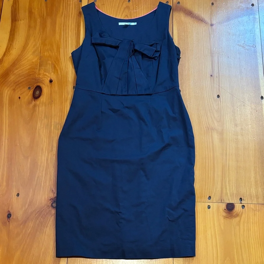 BODEN 8 Navy Blue Beautiful Bow Shift Dress - Picture 1 of 9